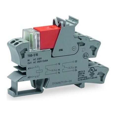 WAGO 788-516 relé gris 230 V 8 A para instalación en carril