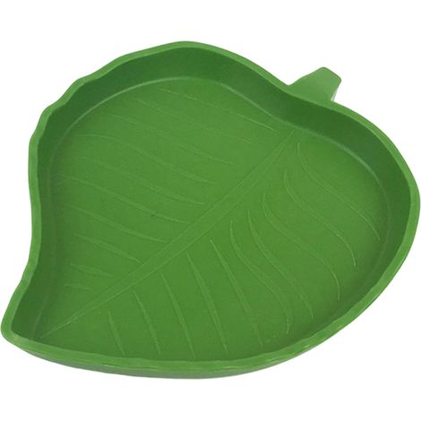 1 bol d'eau pour reptiles, forme feuille, plastique haute qualité, accessoire tortue, bassin asymétrique pour terrarium (1/5)