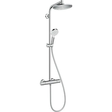 Colonne de douche thermostatique HANSGROHE Crometta S 240 EcoSmart chromé + tablette AddStoris