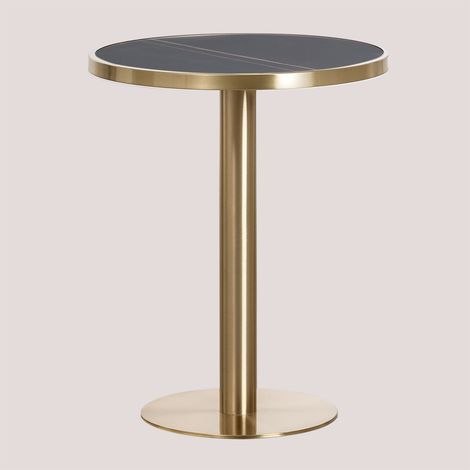 SKLUM Runder Bartisch aus Steinzeug (Ø60 cm) Manhattan Schwarz                                  