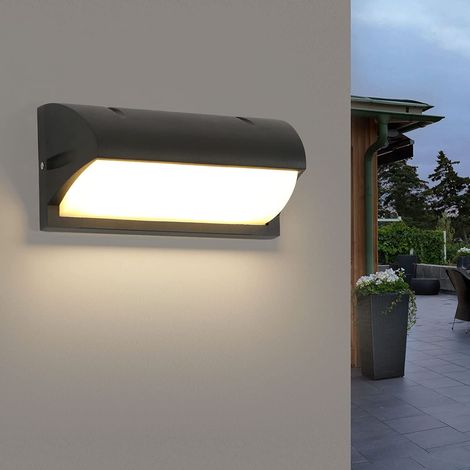 GOECO Applique da Esterno Impermeabile IP65 Lampada da parete a LED Bianco Caldo 3000K Per Ingresso Cortile Giardino Terrazza Balcone Garage Nero