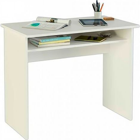 Bureau design coloris blanc - Hauteur 74 x Longueur 90 x Profondeur 50 cm