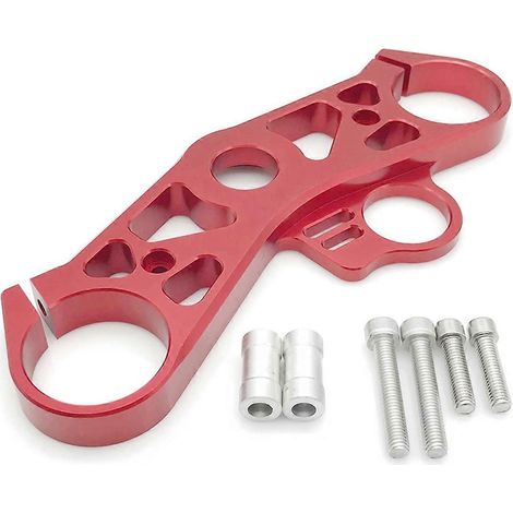 Pour YZFR6 08-16 Fourche avant abaissée, té de fourche supérieur, rouge (1/4)