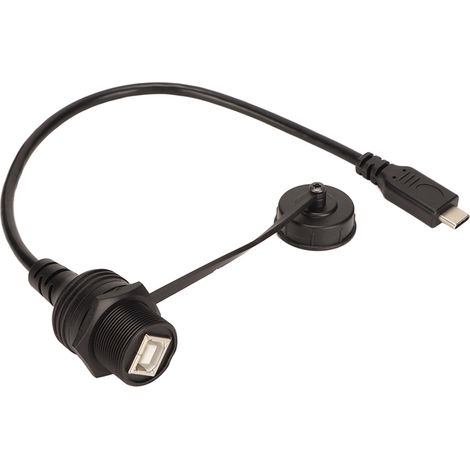 Câble USB C vers USB B étanche, rallonge encastrée pour imprimantes, voitures, bateaux, yachts et tableaux de bord. (1/5)