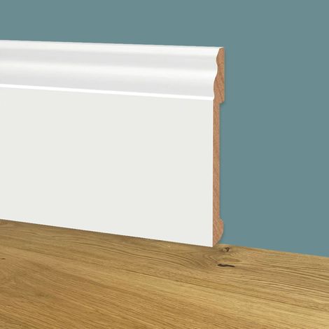 Battiscopa DUCALE in POLIMERI EqualWood HI-TEC 140x14mm - BIANCO (prezzo al metro)