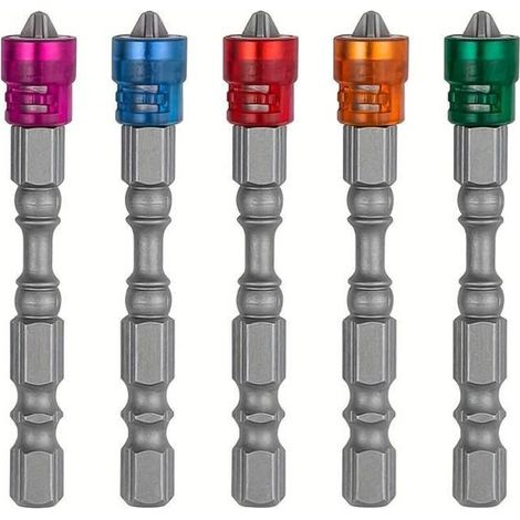 1/4"-Kreuzschlitz-Magnetschraubendreherkopf, PH2-Legierungsschraubendreherkopf, 65-mm-Sechskantschraubendreher mit Magnetkragen - Crezuo