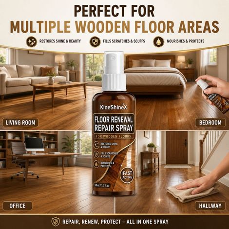 KineShineX Floor Refurbishing and Repair Agent, Wooden Furniture Floor Scratch Repair Spray, Refurbishing and Brightening Agent (1/4)