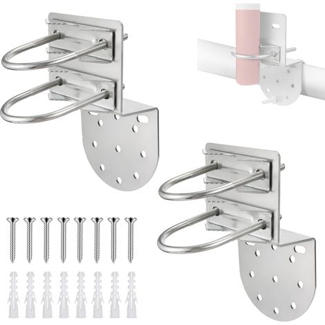 2 pièces Support de poteau d'antenne avec double boulons à mât antenne Support de mâchoire en V pour diamètre satellite, radio,parasol,station météo