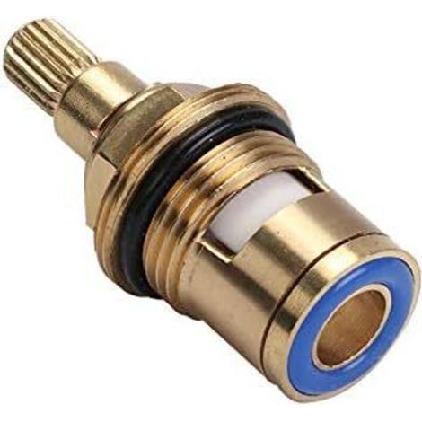 Ersatz-Armaturenventil aus Messing und Keramik, Einsatz-Stopfbuchse, Vierteldrehung, universell, 1/2" Innendurchmesser, für Badezimmer- und Küchenarmaturen (blau) (1/5)