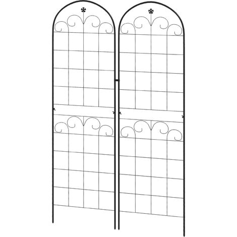 Set of 2 Metal Garden Trellis for Climbing Plants, Decorative Support Frames for Flowers and Vines