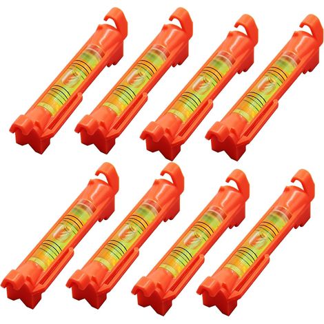 8Pcs Mini Niveau À Bulle, Petit Niveau a Bulle, Niveau a Bulle pour Ficelle, Cordeau Maçon, Mesures Horizontales et Verticales Simultanément, pour la Maçonnerie et la Plomberie (1/5)