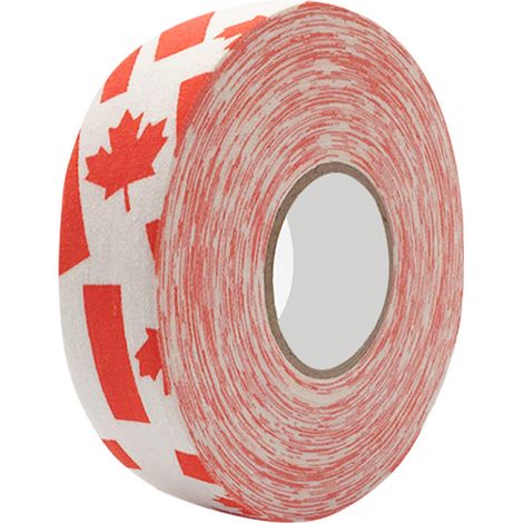 Ruban de protection hockey 2,5 cm x 25 m - Adhésif pour crosse de hockey, bande sport badminton, motif feuille d'érable rouge (1/5)