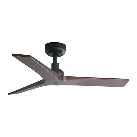 Faro Barcelona – Ventilateur de plafond sans lumière noir/noyer Ø92cm – 6 vitesses réglables – Télécommande incluse – Pour pièces jusqu'à 13 m²