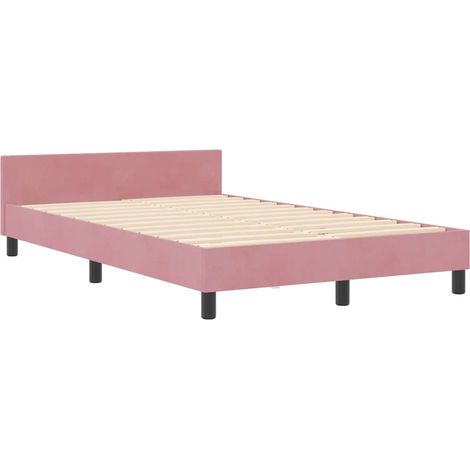 vidaXL Pink Velvet Bed Frame 120x200 cm (1/5)
