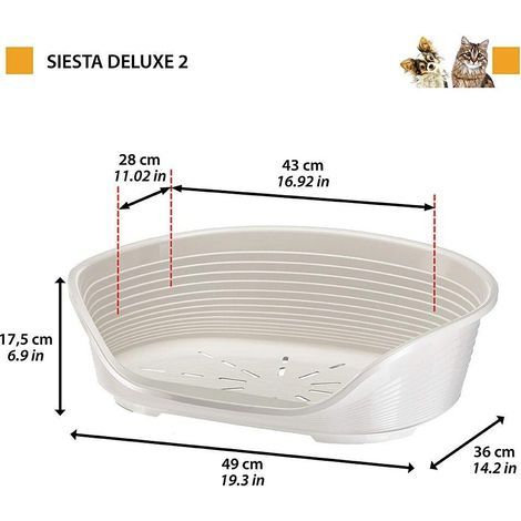 Lot de 2 Panier Chien Plastique Respirant Antidérapant 49x36x17,5cm Pour Chat et Chien (1/5)