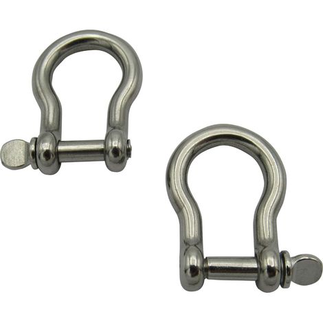 Stainless Steel Bow Shackles 4MM with Screw Collar Pins x2 (316 A4 Marine Grade Rigging) (1/5)