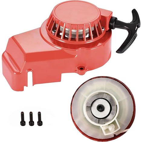 Rot Kickstarter Zubehör Seilzugstarter Aluminium Ersatz für 2-Takt 47cc 49cc Pocketbike Dirtbike Mini ATV moto Quad Go Kart