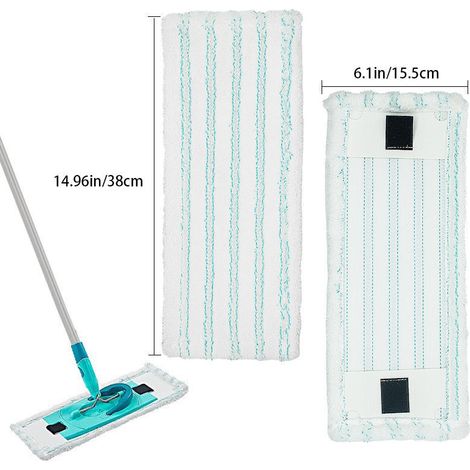 Lot de 2 recharges de balai plat en microfibre compatibles Leifheit Clean Twist M, coussinets de nettoyage réutilisables (1/5)