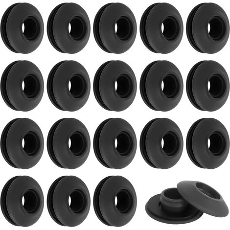 Œillets en Plastique pour Bâche, 50 Pièces Œillet de Bâche Auto Bloquants en Plastique pour Bâches Rideaux Tentes Noir(28 x 28 x 12 mm) (1/5)