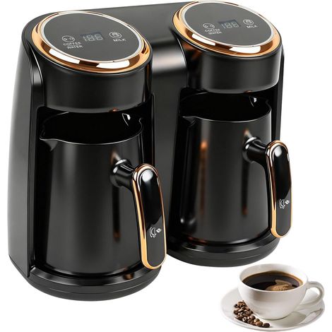 Türkische Kaffeemaschine, 600 W, mit zwei Heizsystemen Überlaufschutz und Trockengehschutz, 300 + 300 ml (1 bis 8 Tassen) (1/5)