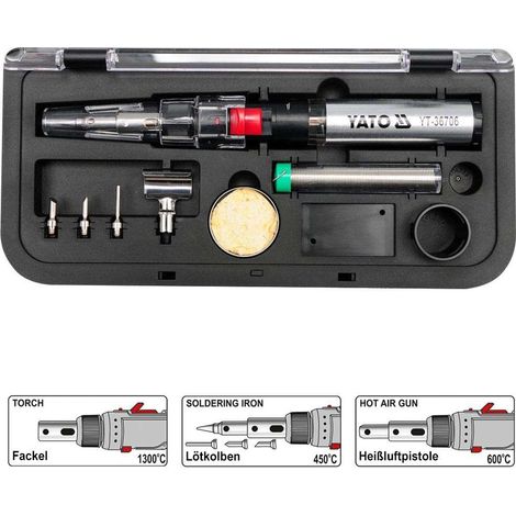 3-in-1-Gaslötkolben mit Zubehör und Piezozündung - YT-36706 (1/5)