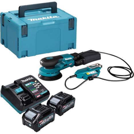 Makita BO 001 CGM201 Ponceuse excentrique sans fil 40 V max. 125 mm 5,0 mm Course Brushless + 2x batterie 4,0 Ah + chargeur + Makpac (1/5)