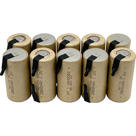 Batterie rechargeable, capacité de 2800mAh, taille Sub C, 10pcs Batterie, 1.2V (1/2)