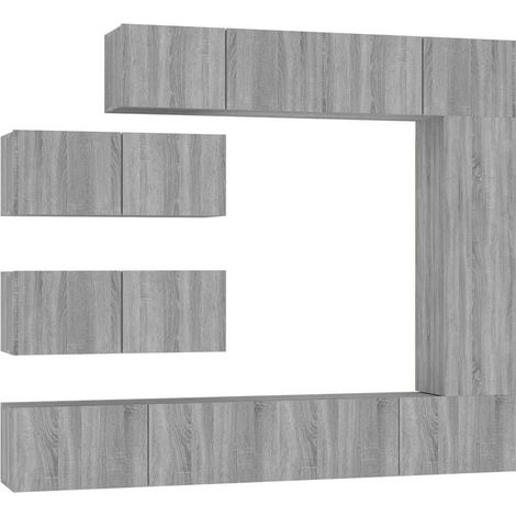 Maison Exclusive - 7-tlg. TV-Schrank-Set Grau Sonoma Holzwerkstof (1/5)