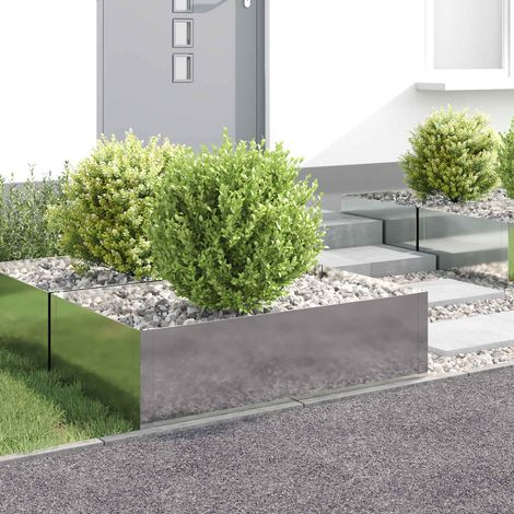 Teenpull – Raseneinfassung 4 pcs 100 x 60 x 35 cm Stahl Silber (1/5)