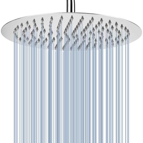 Regenbrause 30cm Edelstahl Rund, Hochdruck Duschkopf mit Kugelgelenk, Chrom (1/5)