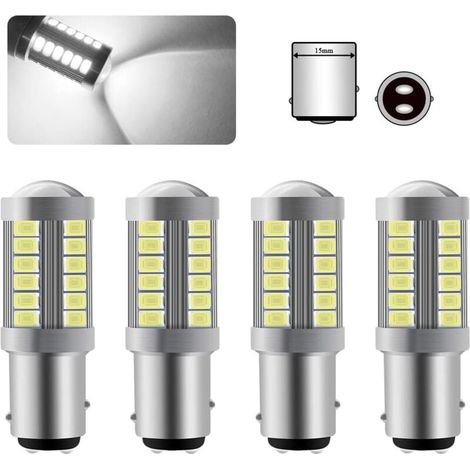 [NEVER USED] x 1157 BAY15D LED bulbs, super bright, white, 6000 K, 5630, 33 SMD, Canbus brake light, 12 V (1/4)