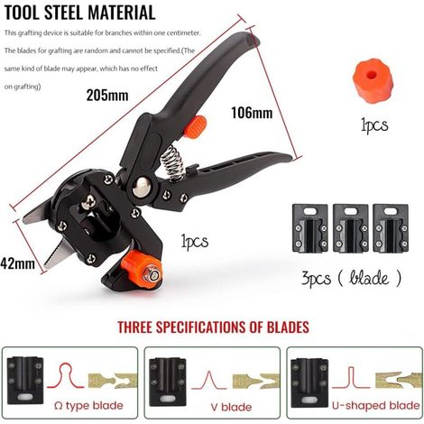 Forbici da innesto professionali 2 in 1 per giardino e alberi - Strumenti di innesto precisi ed efficienti - ALTRO (1/3)