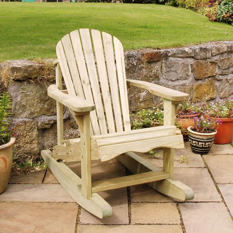 Zest Lily Wooden Rocking Chair Relax Seat Garden Lounger Arm Chair (1/5)