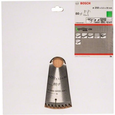 BOSCH DISCO SIERRA OPTILINE MADERA 250 X 3.2 X 30D: 80UW