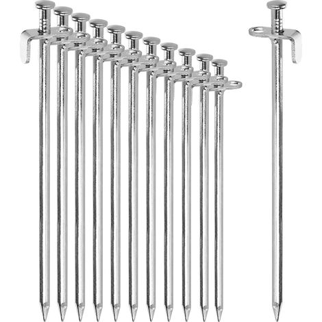 12x piquets de Tente en Acier - Piquets Longs et Robustes pour Le Camping et l'extérieur - 30 cm (1/5)