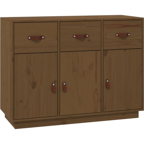 Credenza buffet cassettiera mobile contenitore organizer cucina soggiorno soggiorno 100 x 40 x 75 cm legno di pino massiccio marrone 020035729