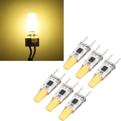 Ampoule G8, ampoule COB 3 W, dimmable, compatible avec les suspensions, les plafonniers, les appliques murales et les lampes de table. Lot de 6. Blanc chaud. (1/5)