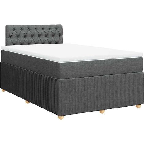 Maison Exclusive - Giroletto a Molle con Materasso Grigio Scuro 120x190cm Tessuto (1/5)