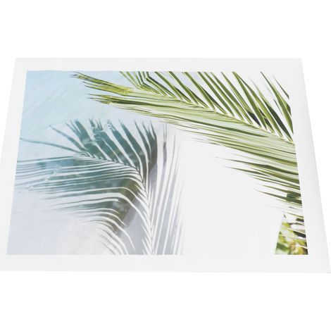 Tableau décoratif mural sans cadre sur toile, motif feuilles jaunes et vertes, pour chambre, salon ou bureau. (1/5)