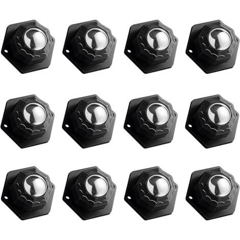 Lot de 12 Roulettes Adhésives 1 Pouce, Mini Roulettes Pivotantes à 360°, Petites Roulettes avec Pastilles Adhésives et Vis, Profil Bas pour Meubles, Boîtes de Rangement, Plantes, Purificateur d’Air (1/5)