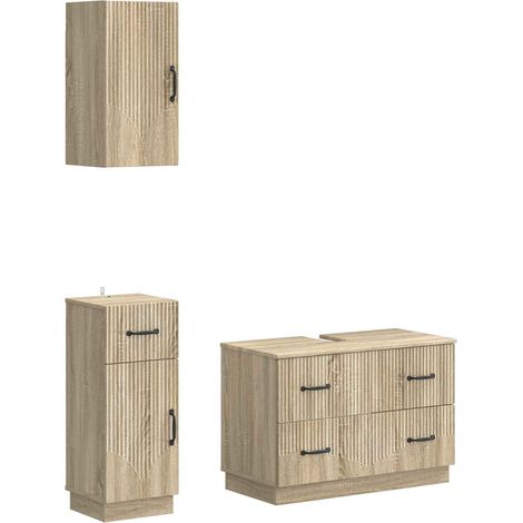 Maison Exclusive - Ensemble de meuble de salle de bain 3 pièces HOORN Chêne Sonoma (1/5)