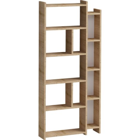 Libreria in legno "Momo" - 65 x 15 x 150 cm - Rovere (1/4)