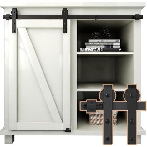 sliding door accessories 60 inch sliding door hardware kit for single door tv bracket small cabinet (1/5)