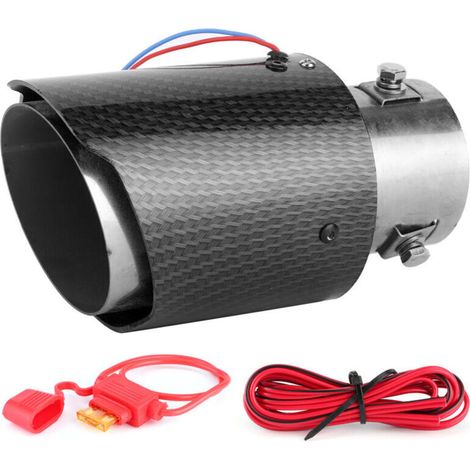 Embout D\'échappement LED Embout D\'échappement LED Tuyau D\'échappement et Joint Tuyau D\'échappement Queue Gorge Silencieux LED Embout Garniture de Remplacement de Voiture Entrée 63 (Signal d\'avert (1/5)