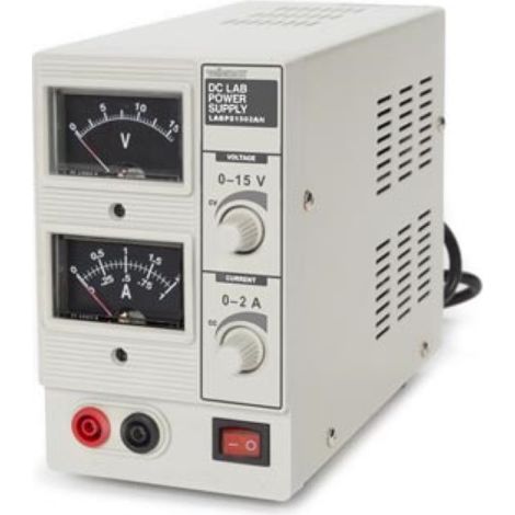 Velleman Labornetzgerät, einstellbar, 0-15 VDC/0-2 A, Strombegrenzung, kurzschlussfest, analog, Grau