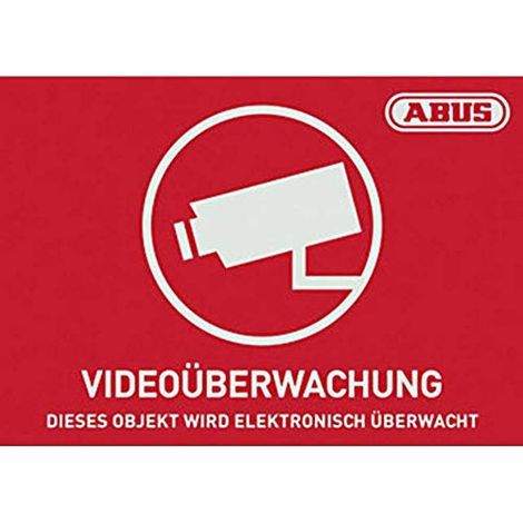 ABUS AU1420 Segnale di avvertimento Videosorveglianza Lingue Tedesco (L x A) 14.8 cm x 10.5 cm (1/2)