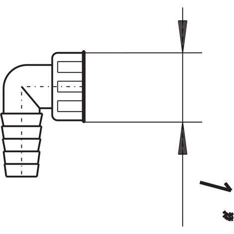 Raccord d'angle pour tuyau Dallmer pour HL 400, 405 et 406, 1 chromé (1/2)