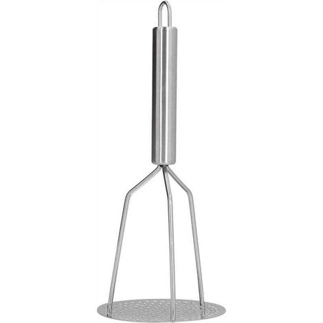 Presse-purée professionnel en acier inoxydable ALOVEZ, polyvalent avec grande plaque de pressage ronde, pommes de terre en acier inoxydable, ustensile de cuisine et de cuisson, confiture lisse, (1/4)