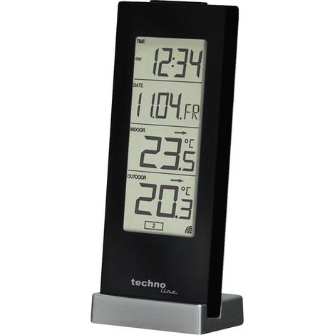 Thermomètre radiopiloté Techno Line WS 9767 noir (1/4)