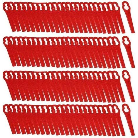 Ensemble de 100 Lames de Rechange en Plastique pour Tondeuse à Gazon Florabest Lidl FRTA 20 A1 Fat 18B3 FRT18A- (1/4)